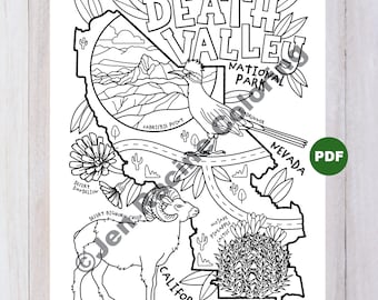 Death Valley National Park Coloring Page