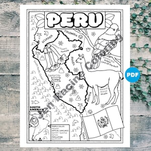 Peru Malseite, Geographie von Südamerika, digitaler Download Malseite