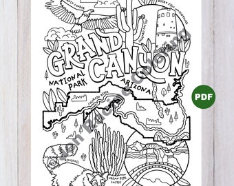 Grand Canyon National Park Coloring Page