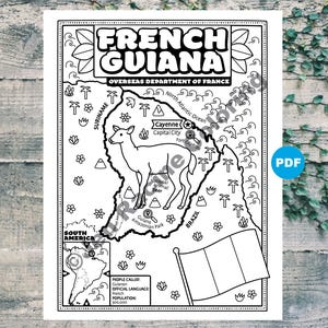 Französisch-Guayana Malseite, Geographie von Südamerika, digitaler Download Malseite