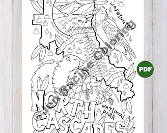 North Cascades National Park Coloring Page