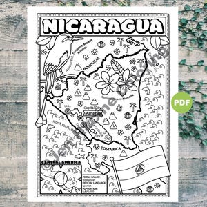 Nicaragua Malseite, Geographie von Mittelamerika, Digital Download Malseite