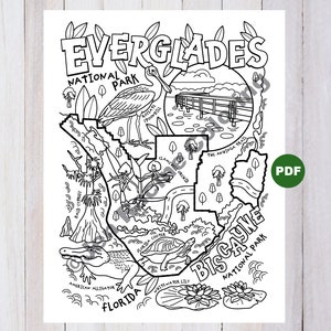 Coloriage du parc national des Everglades et de Biscayne