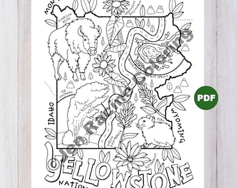 Yellowstone National Park Coloring Page