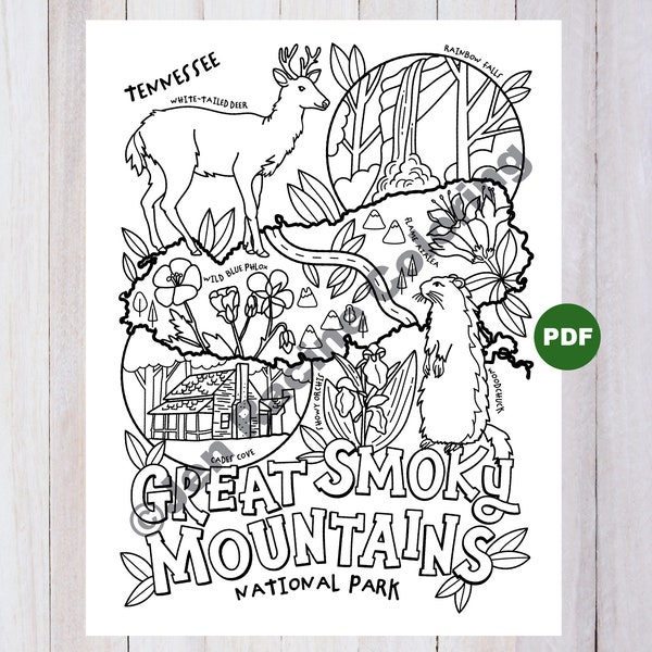 Great Smoky Mountains National Park Coloring Page