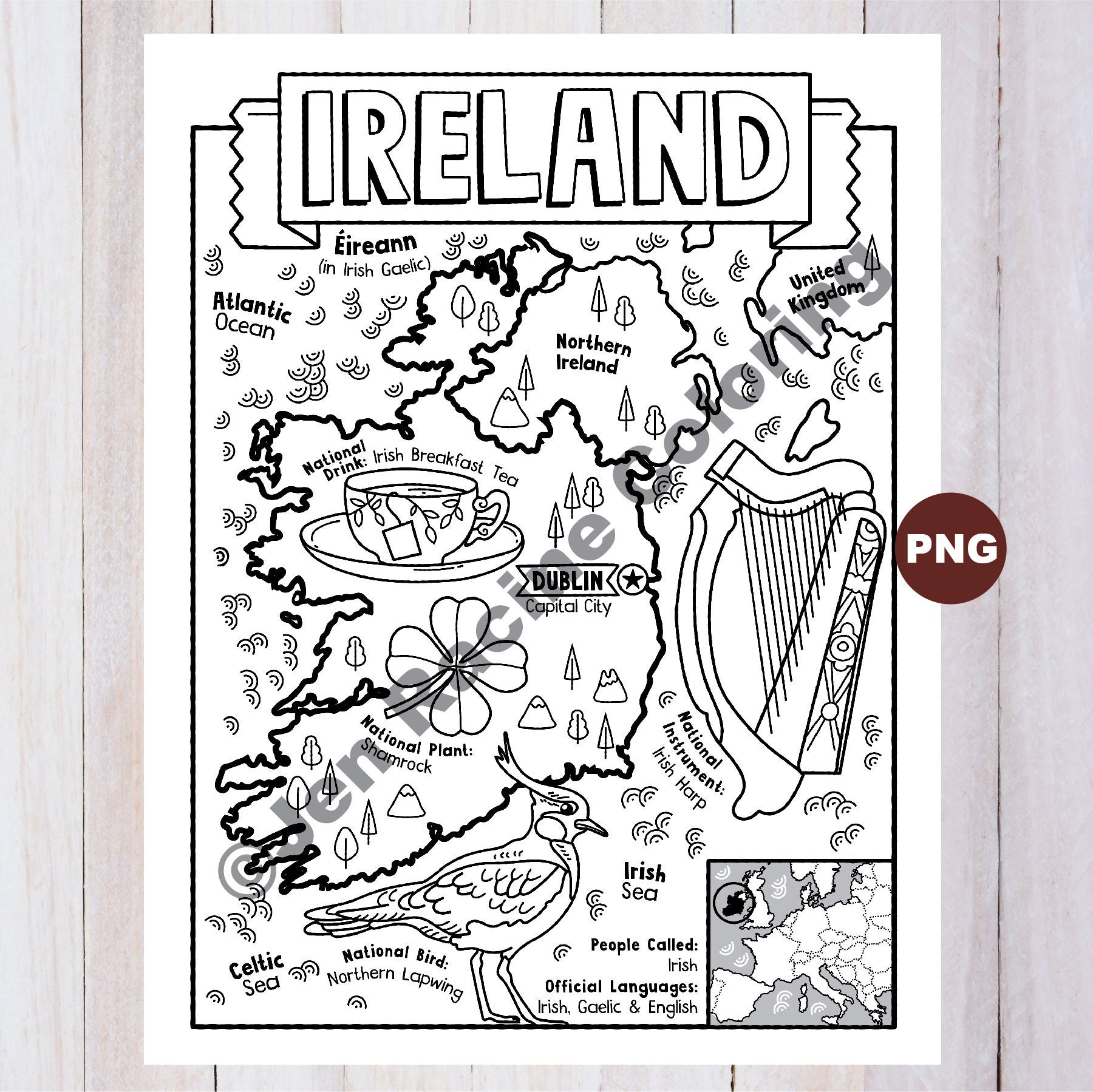 irish coloring page