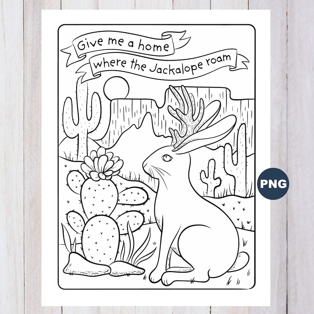 Jackalope Coloring Page, Magical Animal, Angora Rabbit, Coloring Page ...