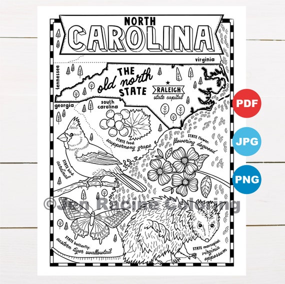 South Carolina State Symbols Coloring Pages