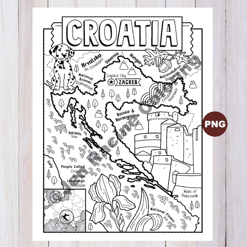 Balkan map für coloring - Etsy.de