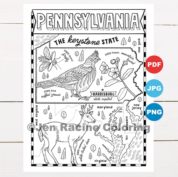 pennsylvania state coloring pages