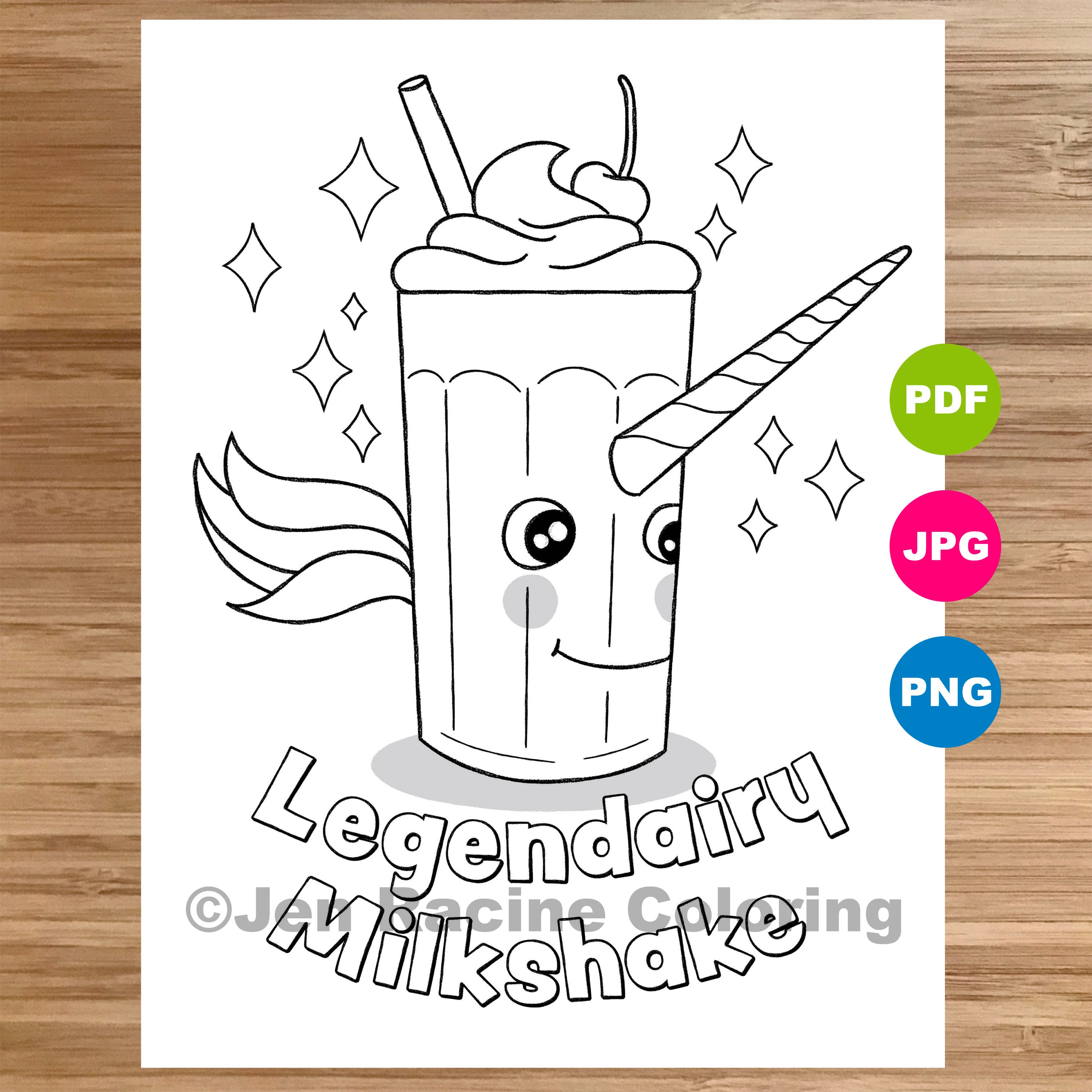 Legendairy Milkshake Coloring Page Funny Puns Coloring Page - Etsy España