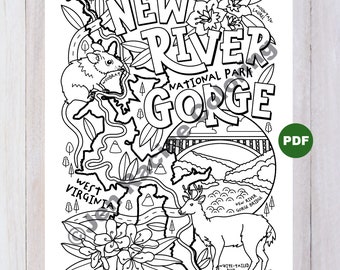 New River Gorge National Park Coloring Page