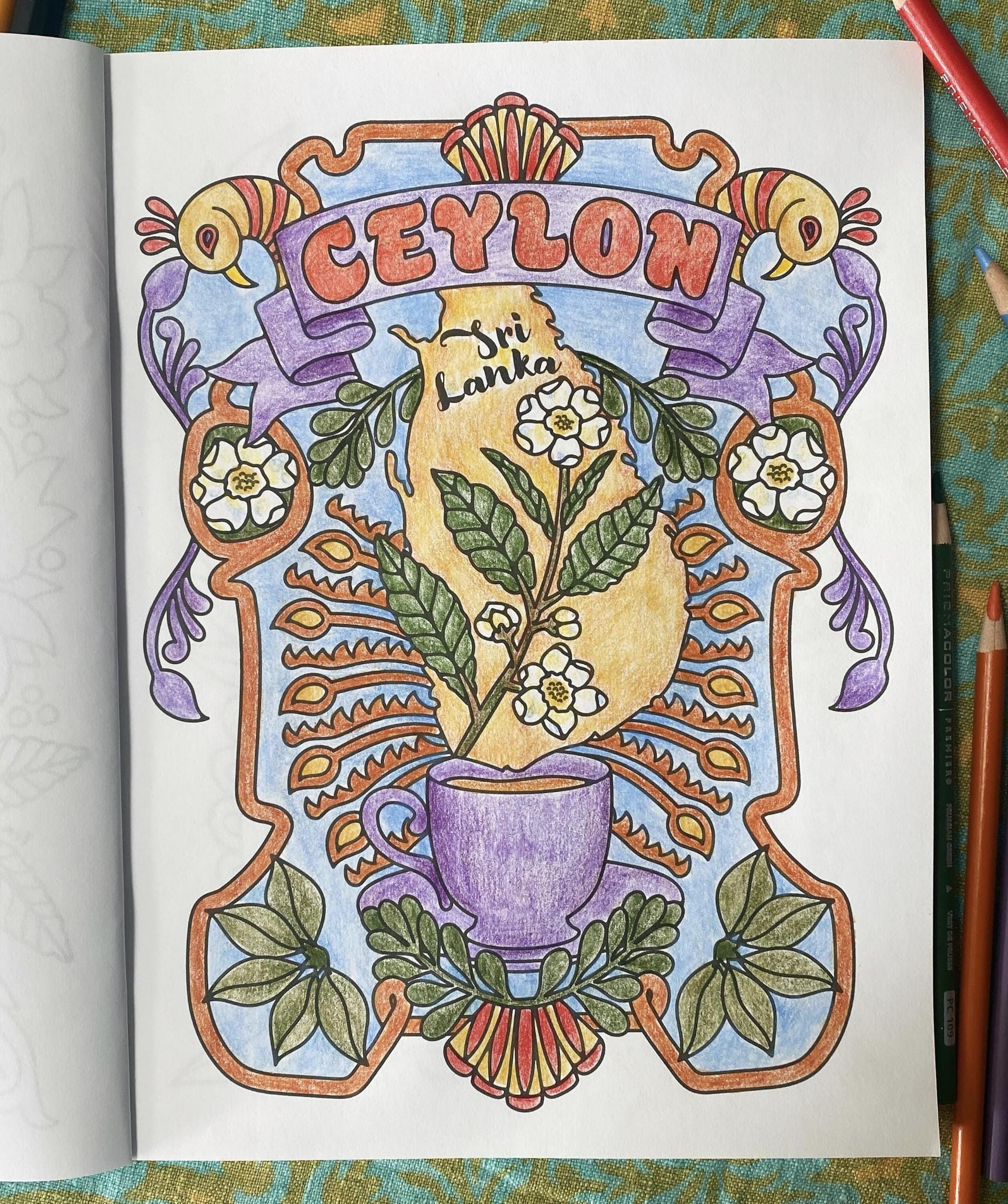 Ceylon Tea Coloring Page, Digital Download - Etsy