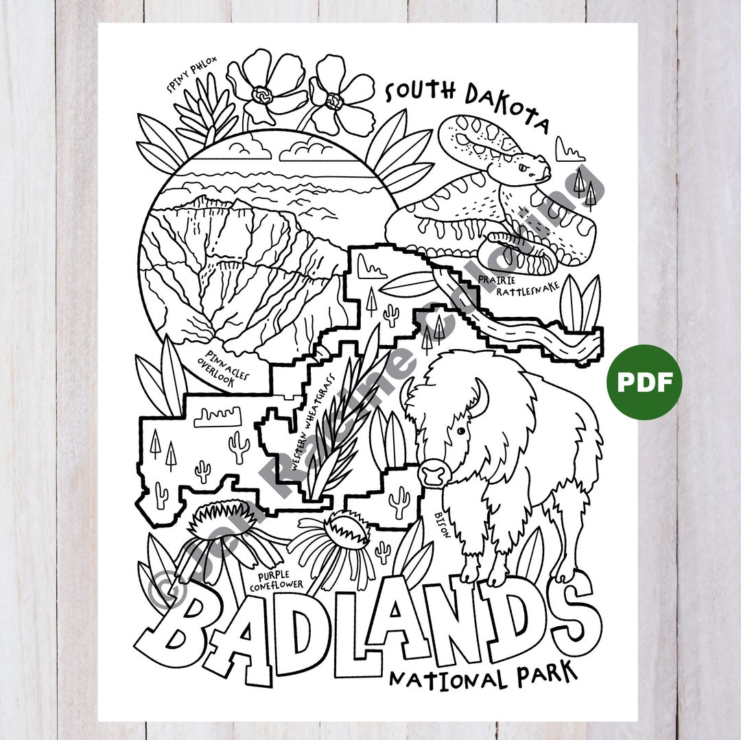 Badlands National Park Coloring - Il 1080xN.4955767626 Mjta 