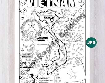 Vietnam War Conflict Wall Map Poster Military - Rolled 24