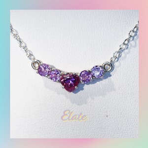 Pink Moissanite Heart Necklace, with Pink Sapphires