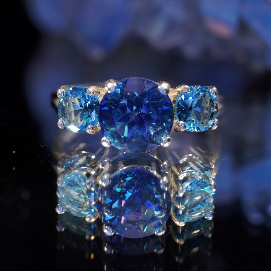 8mm/2 Carat Neptune's Garden Mystic Blue Topaz Swiss Blue Etsy