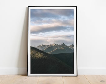 Nature Wall Print Mountain Print, Mountain Photography, PNW Poster, Printable Digital Download, Mountainside Print