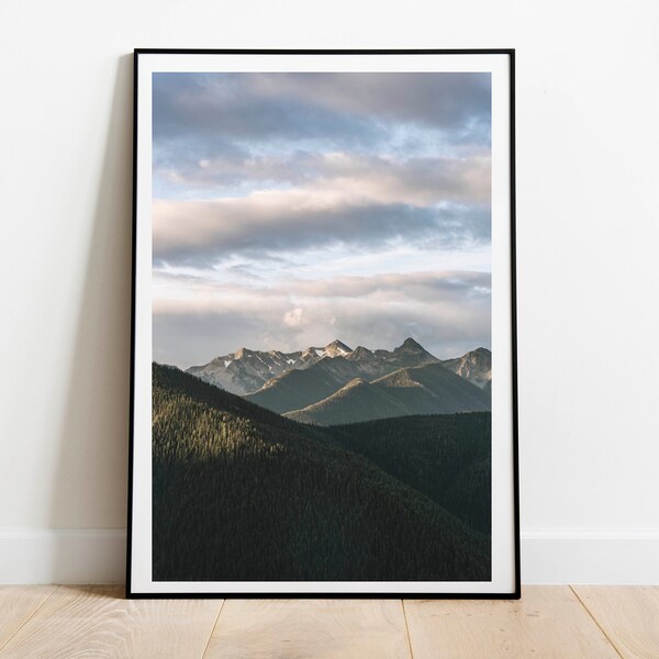 Nature Wall Print Mountain Print, Mountain Photography, PNW Poster, Printable Digital Download, Mountainside Print