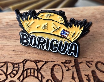 Boricua Pava Hat Enamel Pin – Puerto Rican Pride Accessory