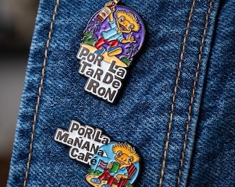 Sapo Concho Enamel Pin Set x2, Bad Bunny Inspired, Coffee Ron Accessory