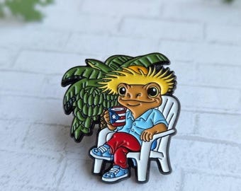 Sapo Concho Enamel Pin – Puerto Rican Toad, Bad Bunny White Chair, Palm Tree