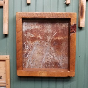 Beautiful Barn Wood Shadow Box Frame with Unique Barn Tin Background/Approx. 11 x 11 x 2