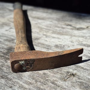 Antique Hammer Found in a Barn/Old Hand Tool/Wood Handle with Metal Head/Barn Find/Rustic Decor/Keepsake/Antique Collectible