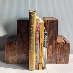 Rustic Hand-crafted Barn Wood Bookends/80 YO Authentic Barn Wood ...