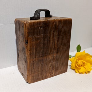 Doorstop/100 Plus Year Old Pine Barn Beam w/ Ax Marks Re Purposed into a Beautiful Indoor Doorstop W/Metal Handle/Approx. 7 x 6 x 3/ 4+ lbs