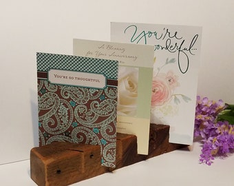 Wood Greeting Card/Post Card/Photo Holder/ Display made from Rescued and Reclaimed Barn Wood  Approx. (10, 12, 14) x 2 x 2