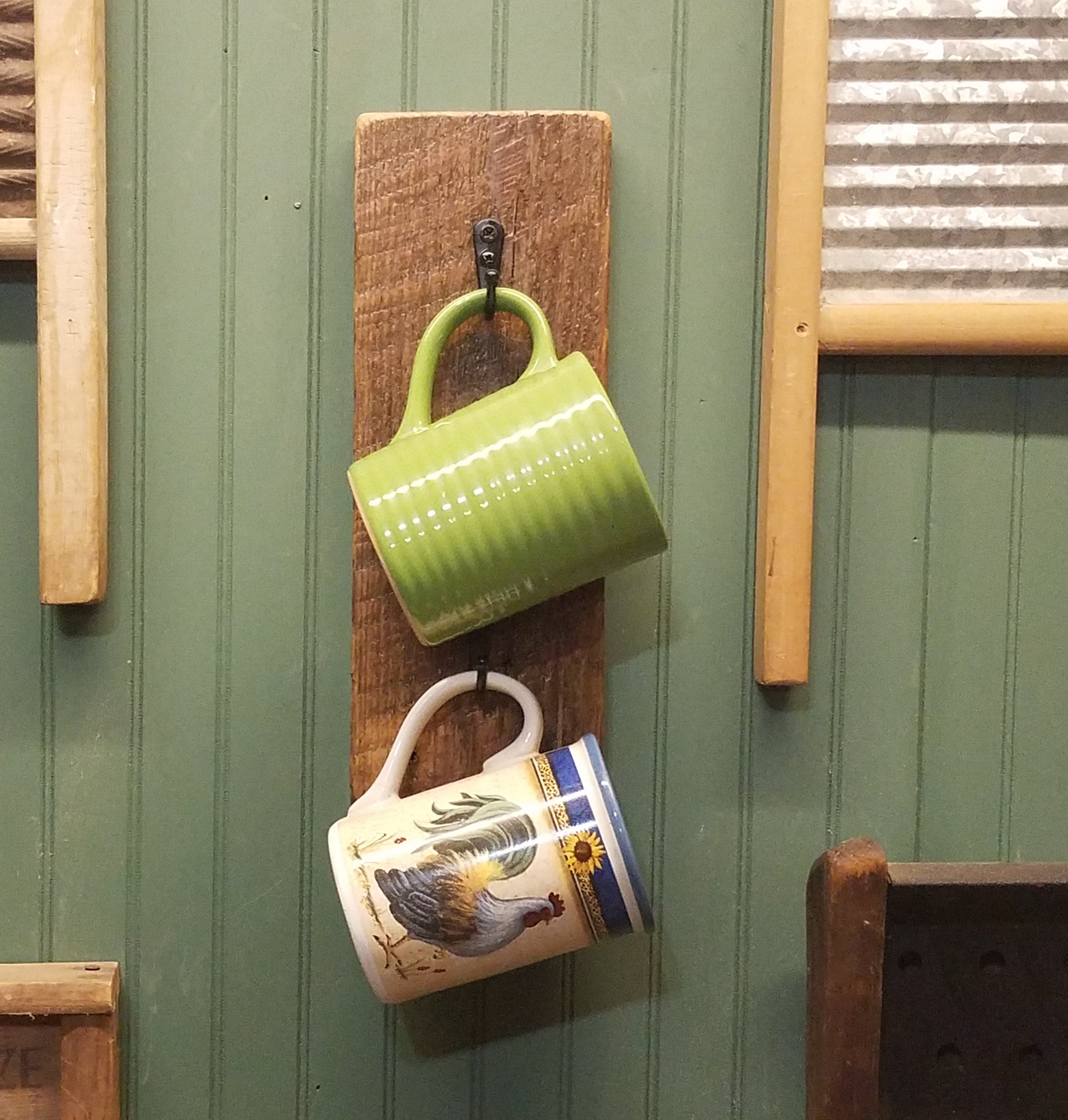 Barn Wood Mug Rack/barn Wood Coffee Cup Holder/coffee Cup/2 Etsy