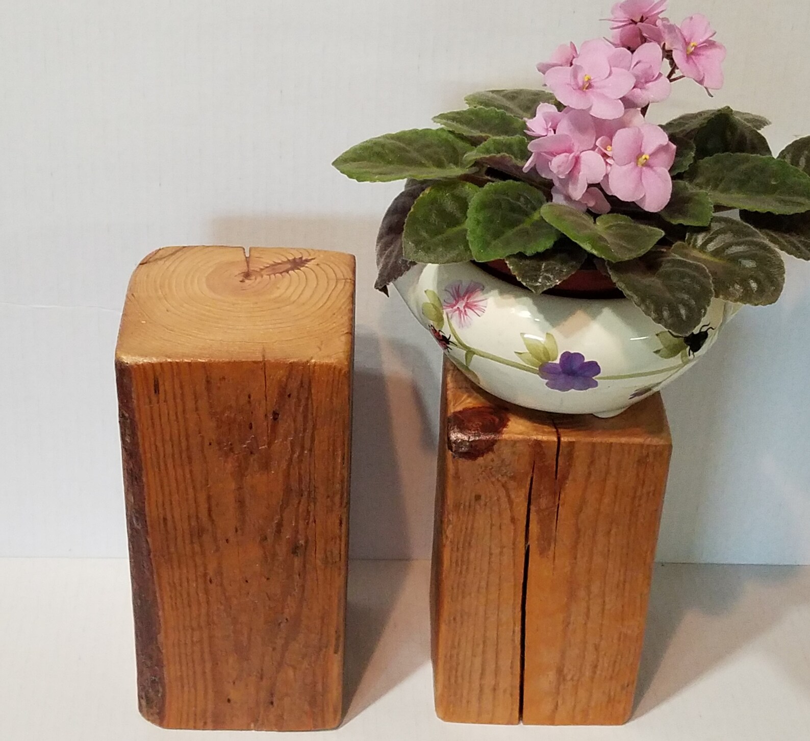 Barn Wood Block Plant Stand / Barn Wood Candle Holder / Barn Etsy