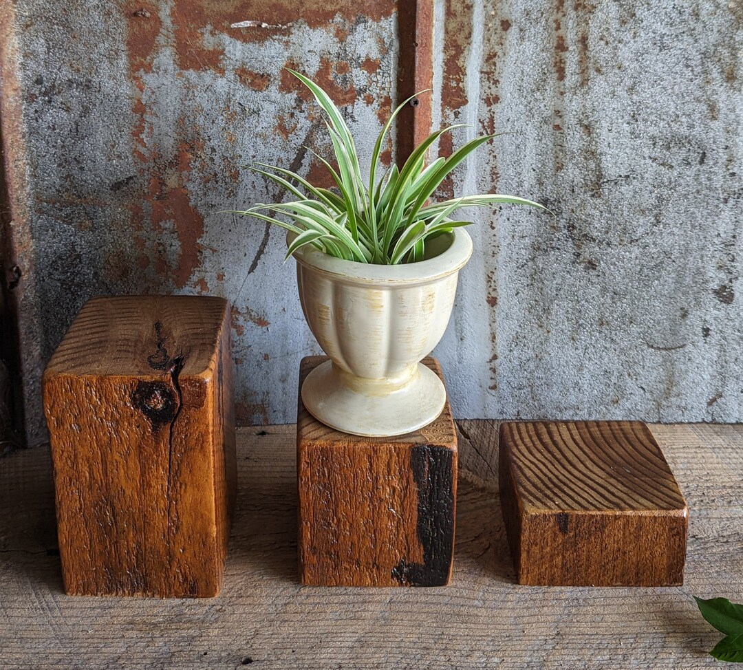 Beautiful Barn Wood Block Plant Stands 3/candle Stand/ Etsy