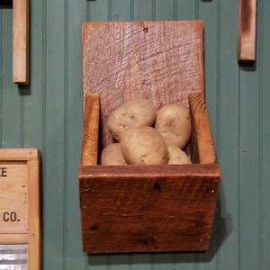 Primitive Barn Wood Wall Vegetable Bin/Barn Wood Fruit Bin/Rescued Barn Wood repurposed into a Functional Kitchen Bin/ Approx. 16 x 8 x 8
