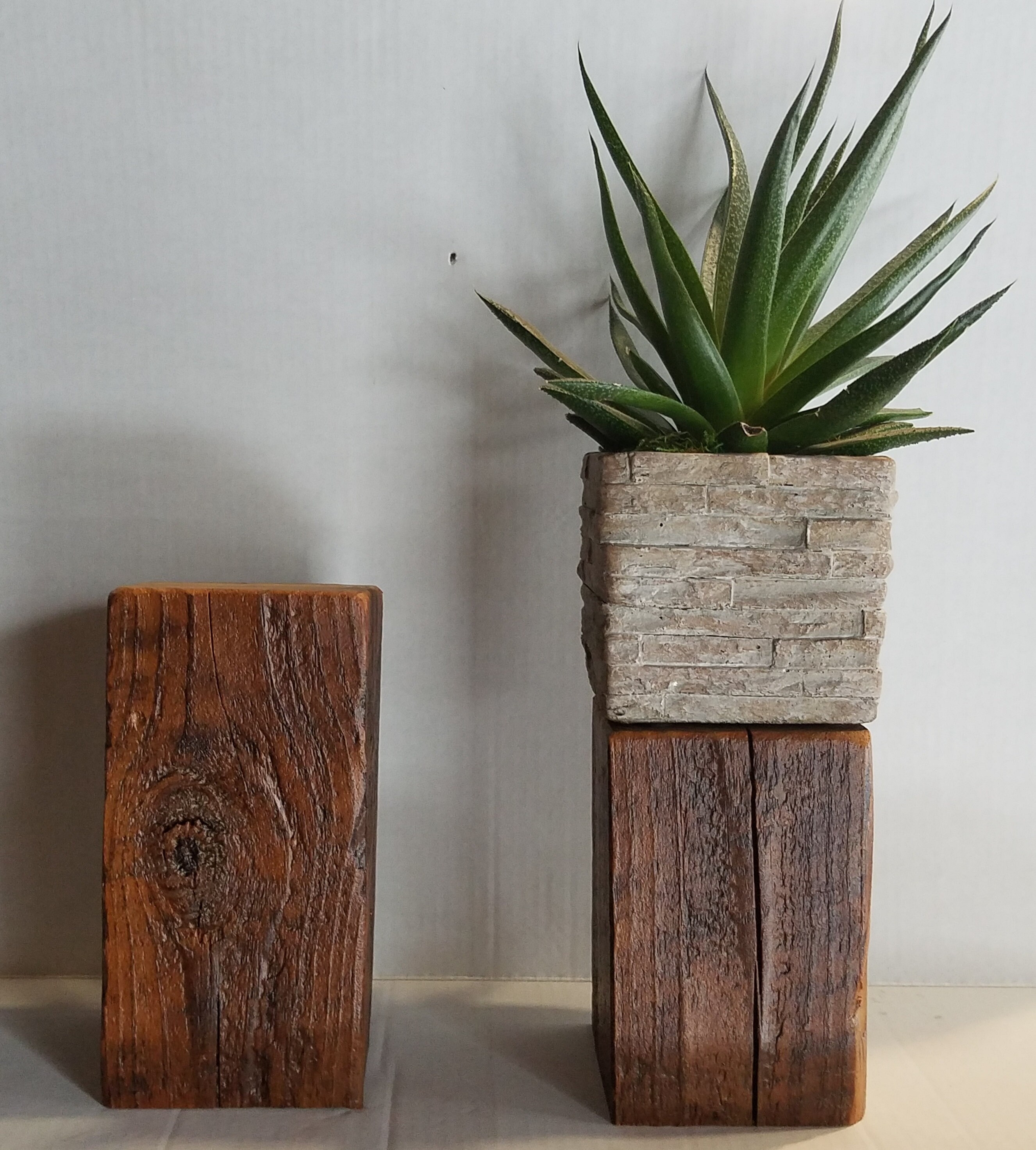 Barn Wood Block Plant Stand/barn Wood Candle Holder/ Barn Wood Etsy