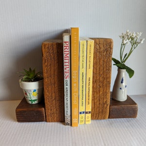 Rustic Wood Bookends with Fall Accents
