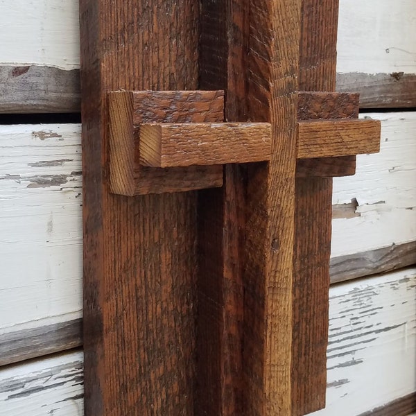 Lovely Barn Wood Crosses on Beautifully Weathered Barn Wood/3D/Jesus Cross/Symbol of Christ's Love For Us/Barn Wood Cross/Approx. 12 x 8 x 4