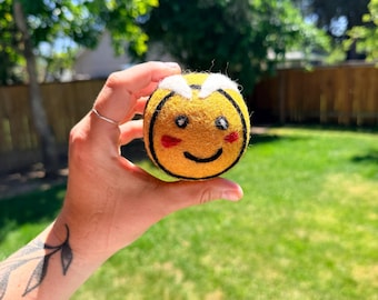Organic Wool Dryer Balls--Buzz the Bumble Bee