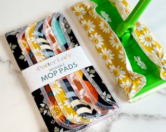 Reusable Mop Cover--Set of 6 or 12--Washable Mop Cover--Compatible with Standard Swiffer--Porter Lee's