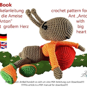 Ant &quot;Anton&quot; with a big heart - PDF - Instructions - German and English