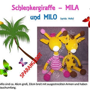 Dangling giraffe Mila and Milo as PDF - German crochet pattern