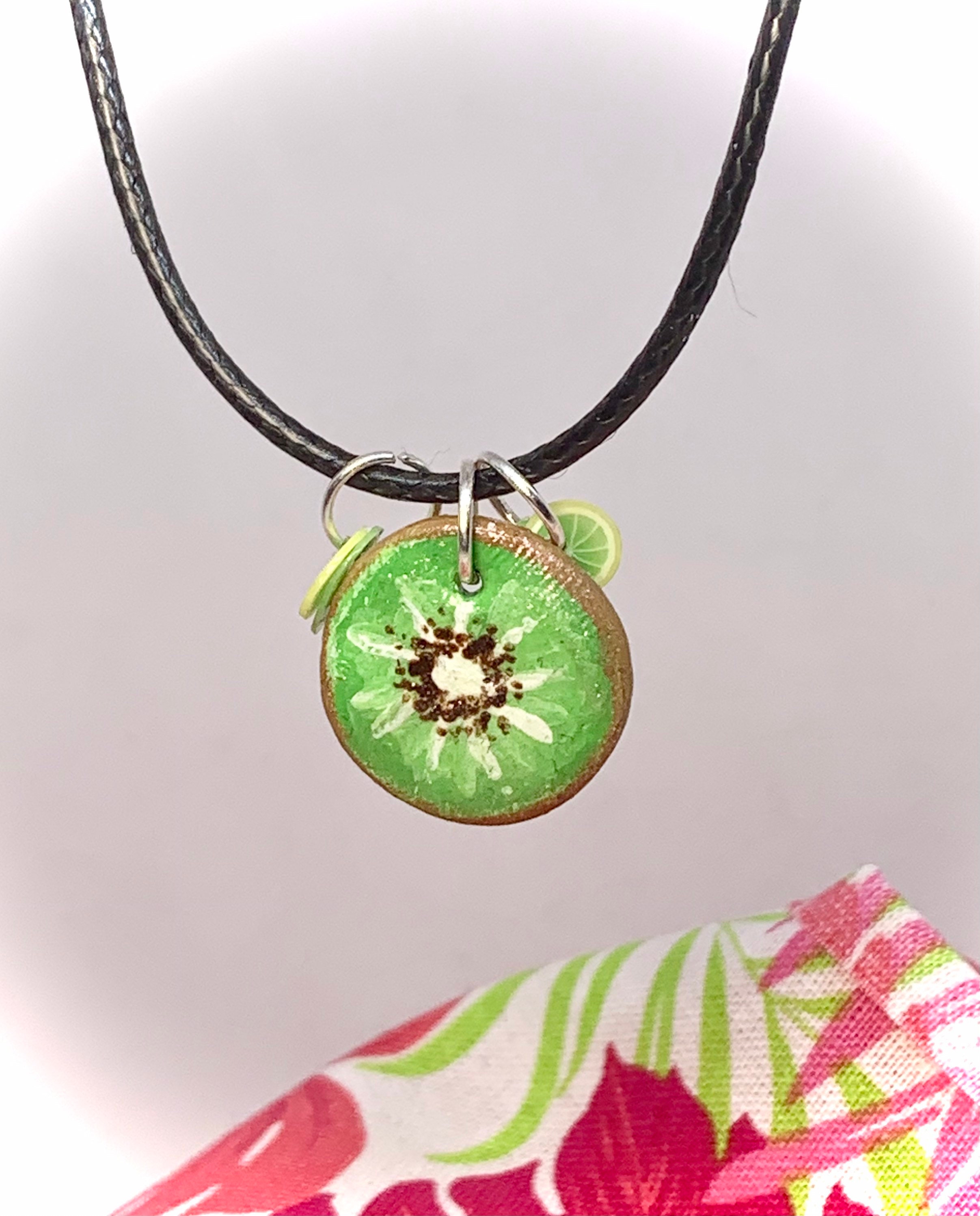 Kiwi Charm Necklace Handmade Etsy