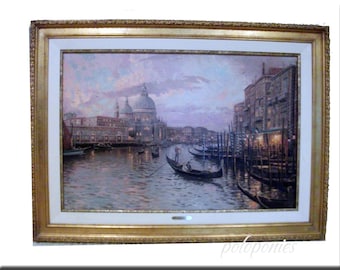 THOMAS KINKADE Venice, Sunset On The Grand Canal Large Lithograph - Local Pickup ONLY - Limited Numbered Edition