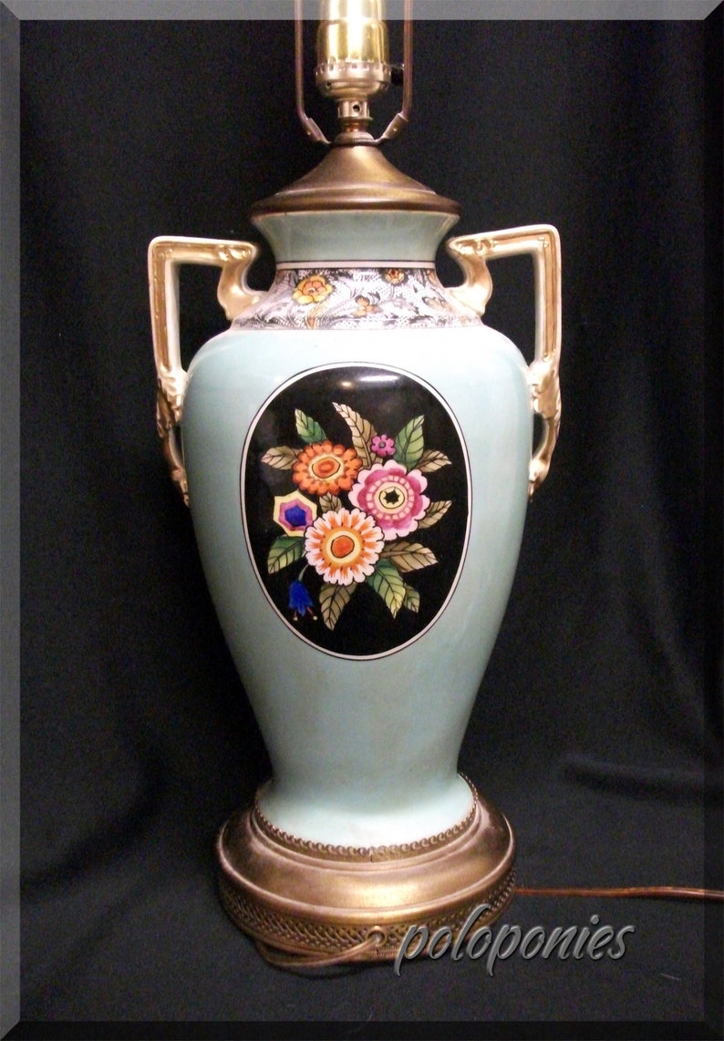 Royal Doulton Burslem Vintage Table Lamp Base W Finial Etsy