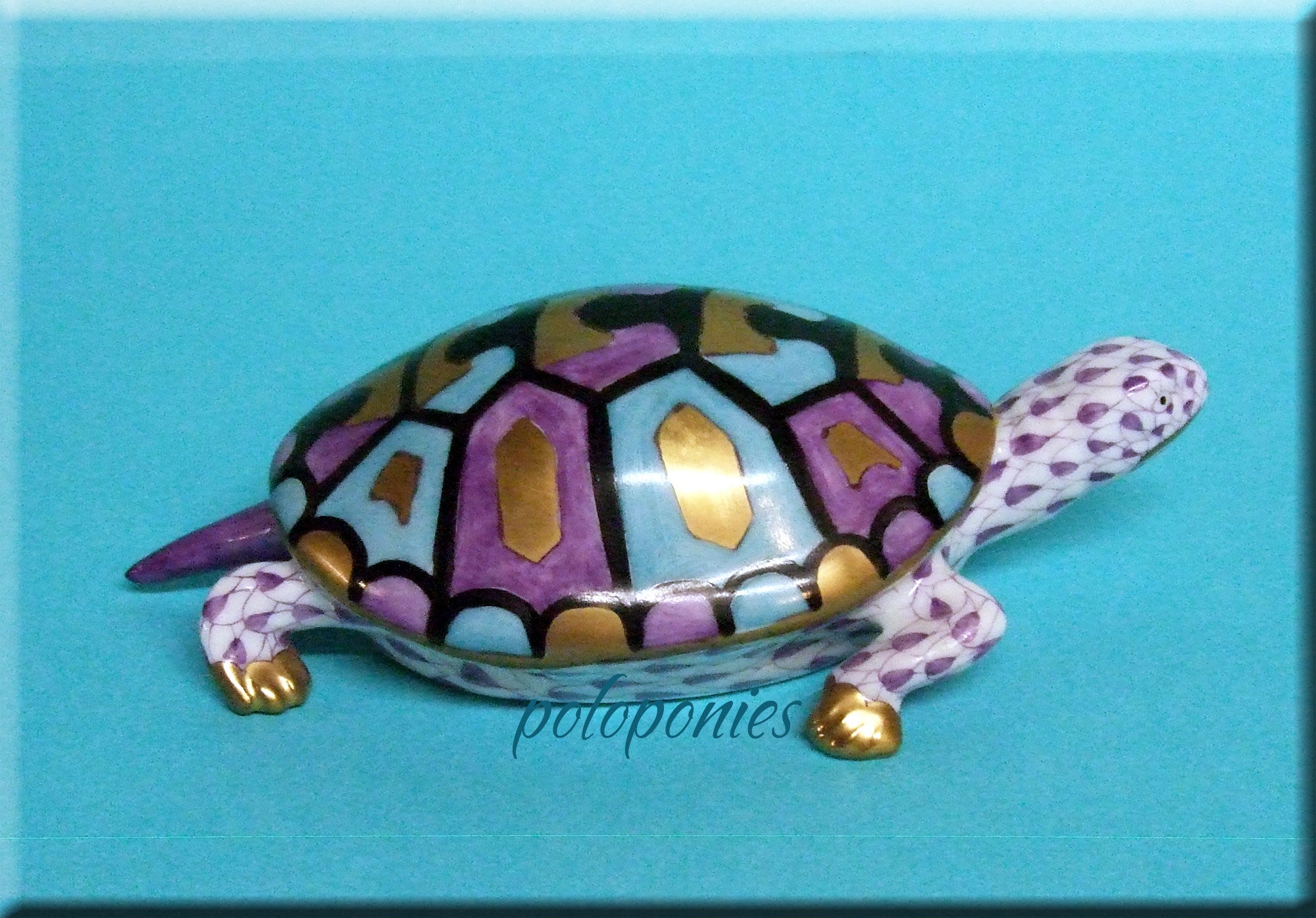 HEREND Turtle 15302 Lavender Meadow Collection Etsy
