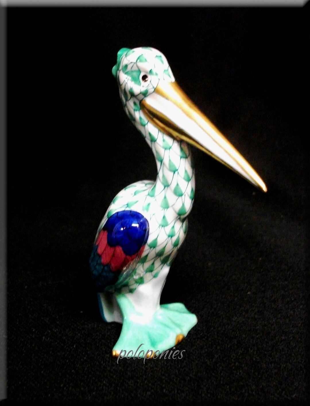 HEREND Pelican 5170 Green Waterfowl Collection Etsy