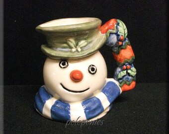 ROYAL DOULTON Christmas Cracker Snowman Mini Character Jug D-7158 - Numbered Ltd. Edition