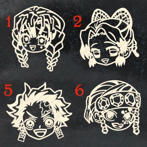 Demon Chibi, anime merch, beast boy, bamboo girl,anime car stickers, slayer, vinyl stickers image 6