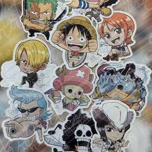 Straw Hat anime sticker, anime merch ,anime pirate stickers, demon child,, vinyl stickers